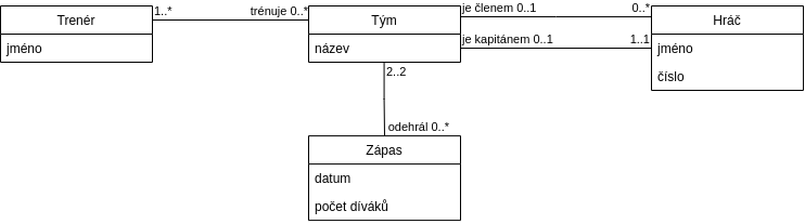 Model volejbalového týmu v UML